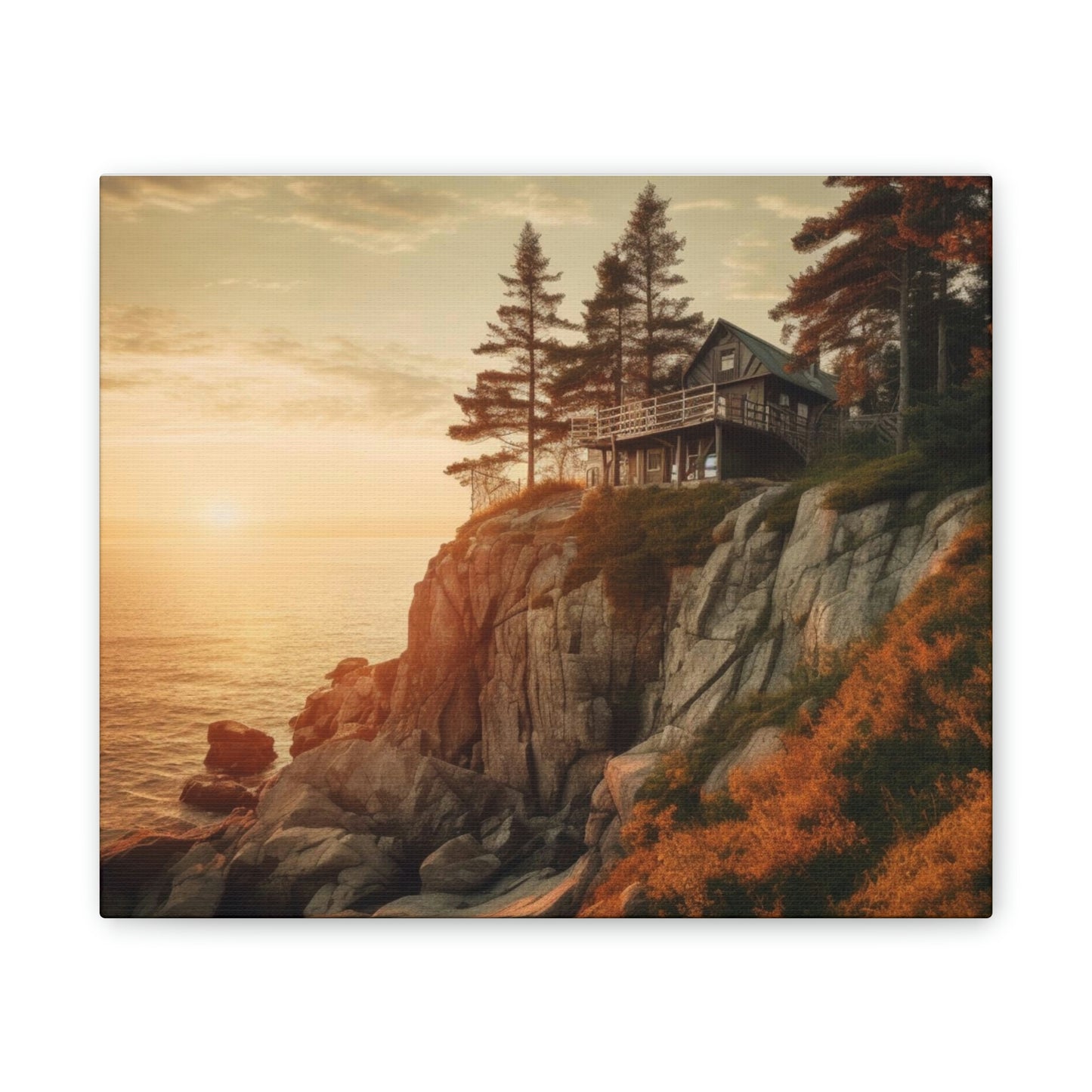 Cozy Cliffside Retreat Canvas
