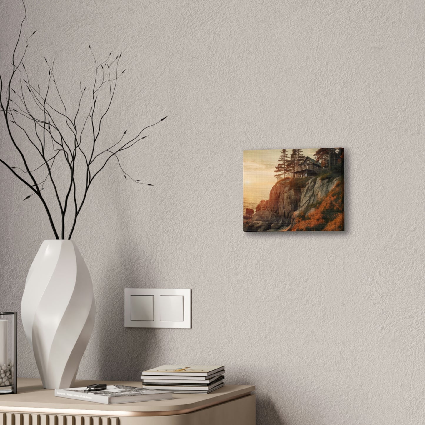 Cozy Cliffside Retreat Canvas