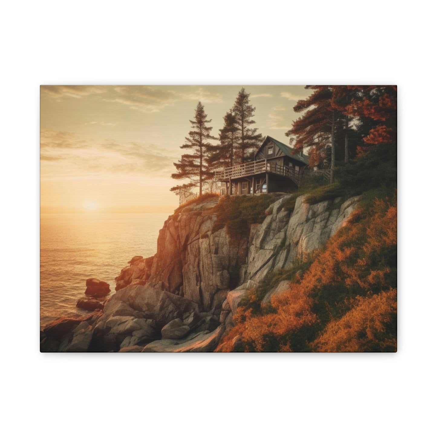 Cozy Cliffside Retreat Canvas