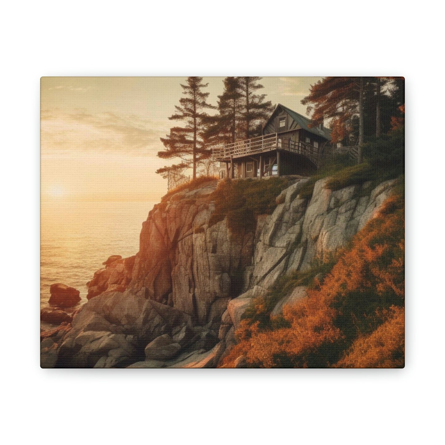 Cozy Cliffside Retreat Canvas