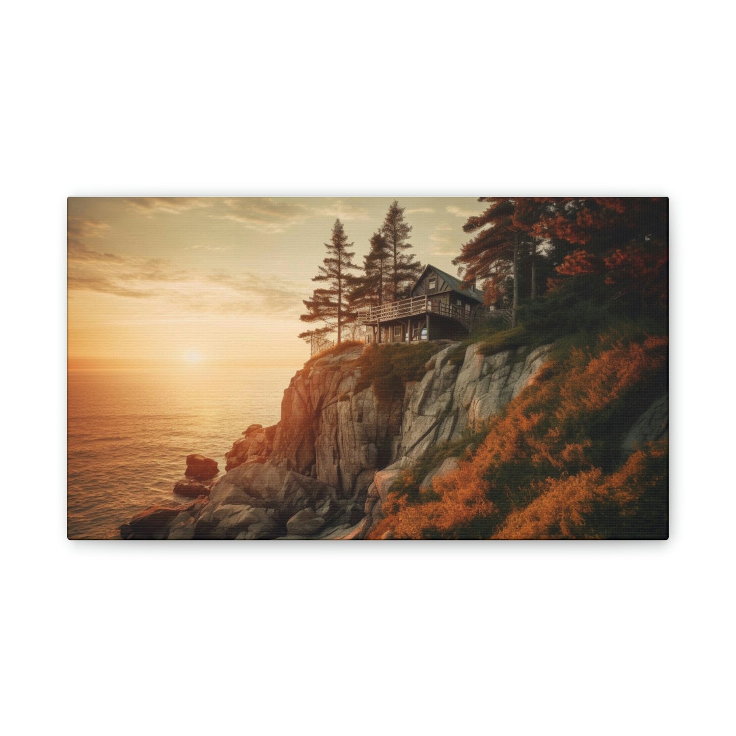 Cozy Cliffside Retreat Canvas