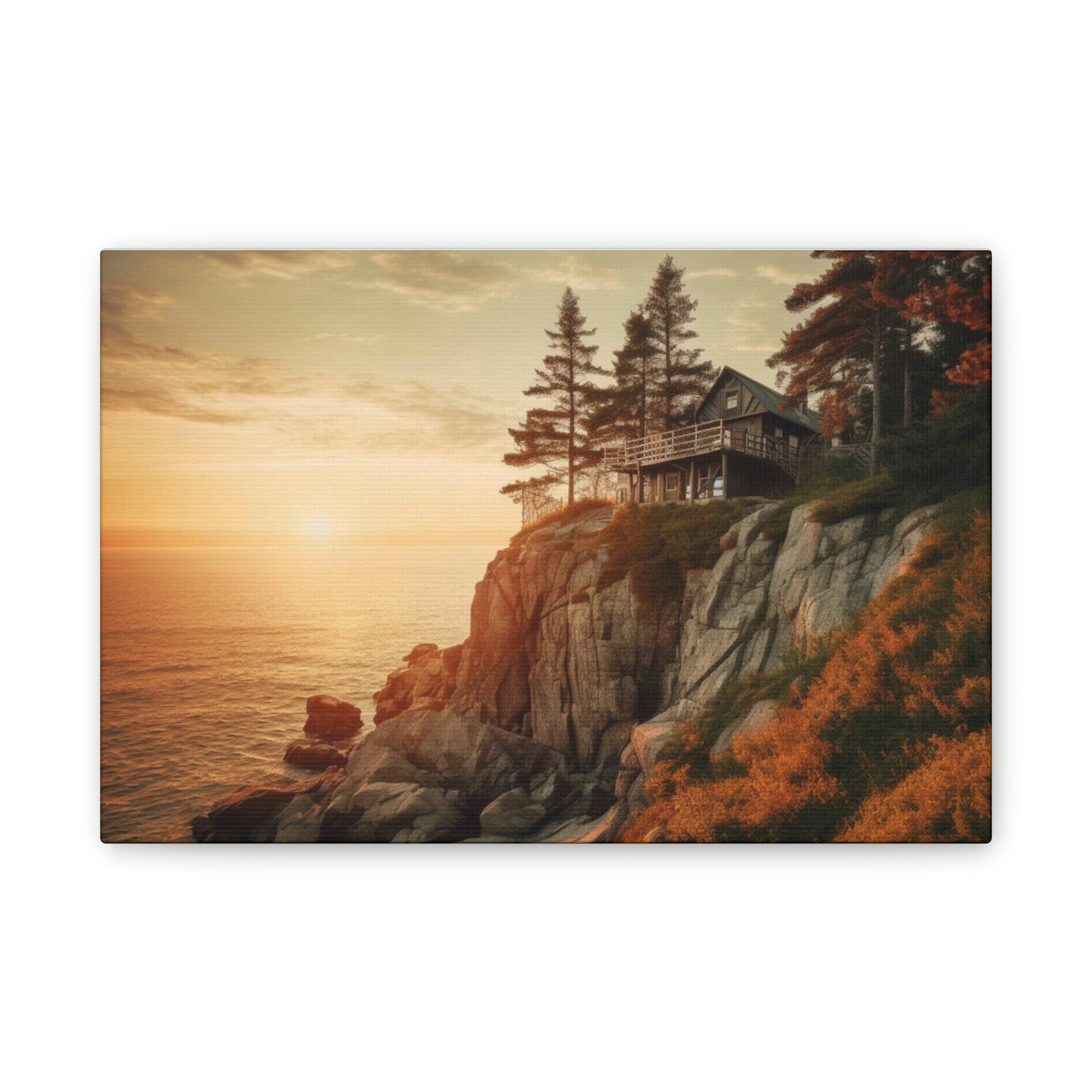 Cozy Cliffside Retreat Canvas