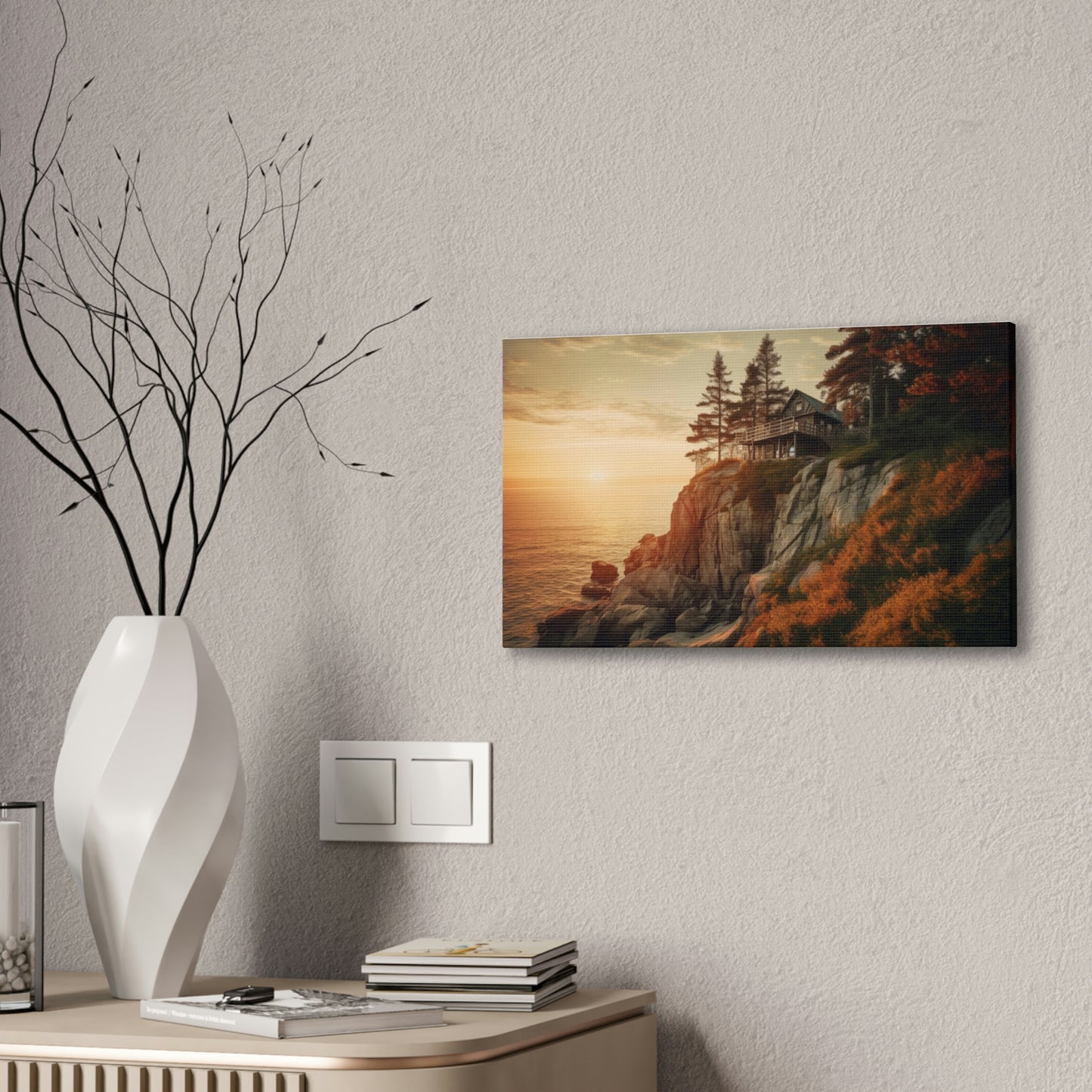 Cozy Cliffside Retreat Canvas