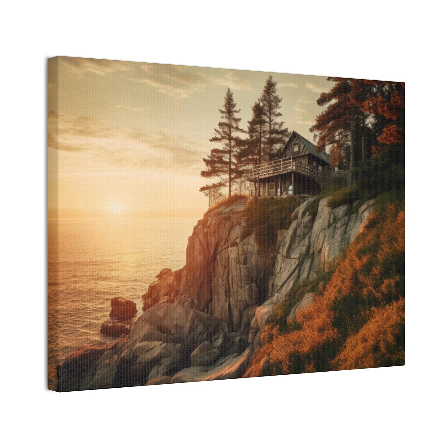 Cozy Cliffside Retreat Canvas