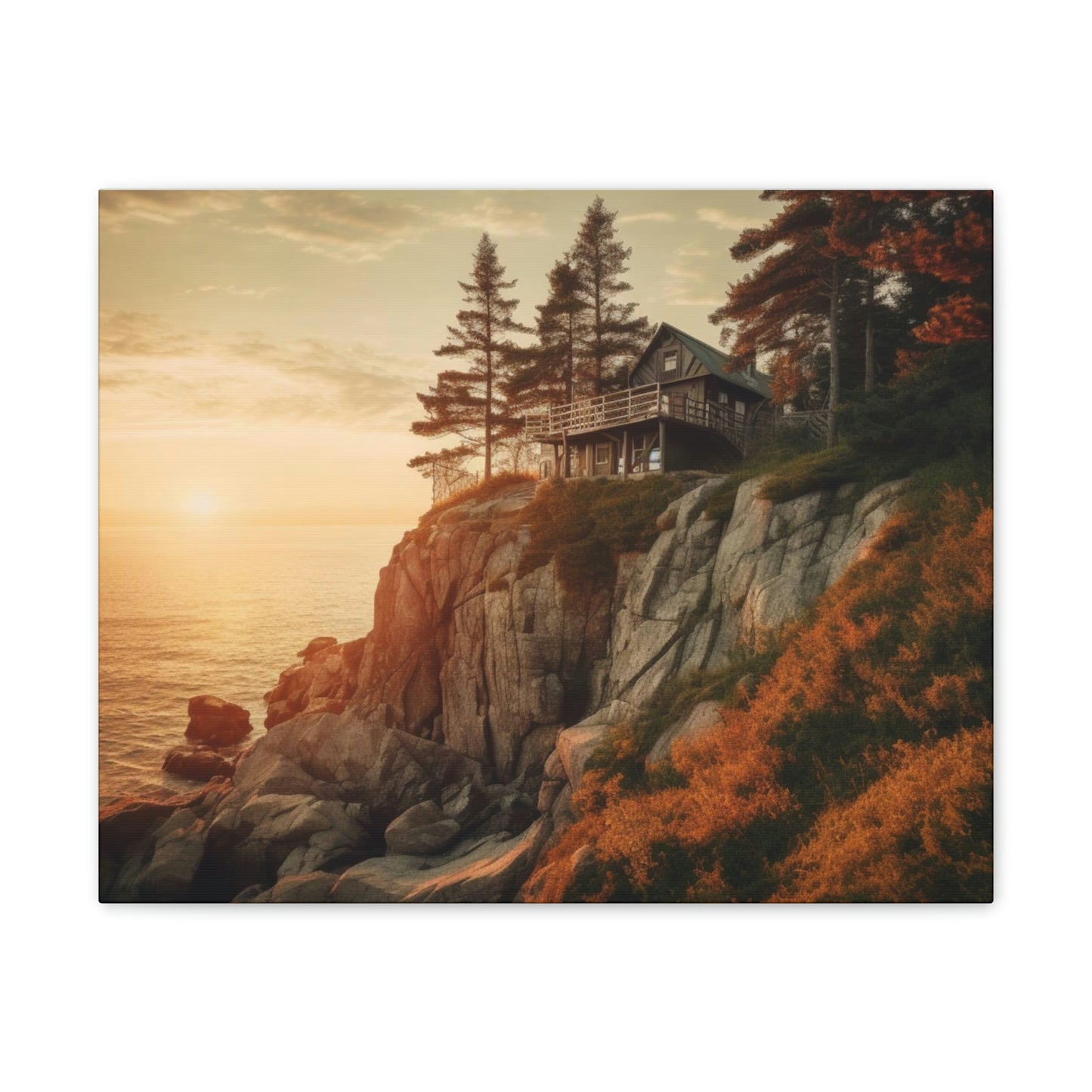 Cozy Cliffside Retreat Canvas