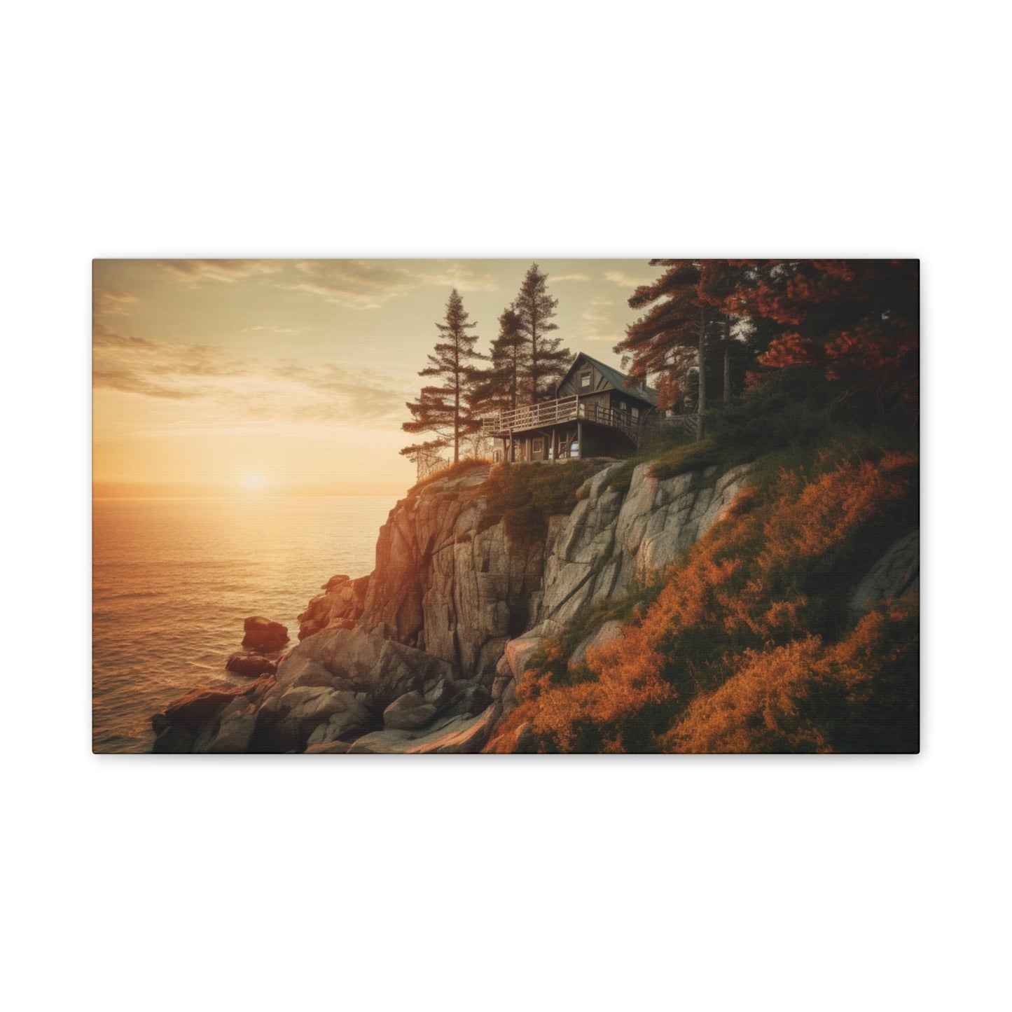 Cozy Cliffside Retreat Canvas