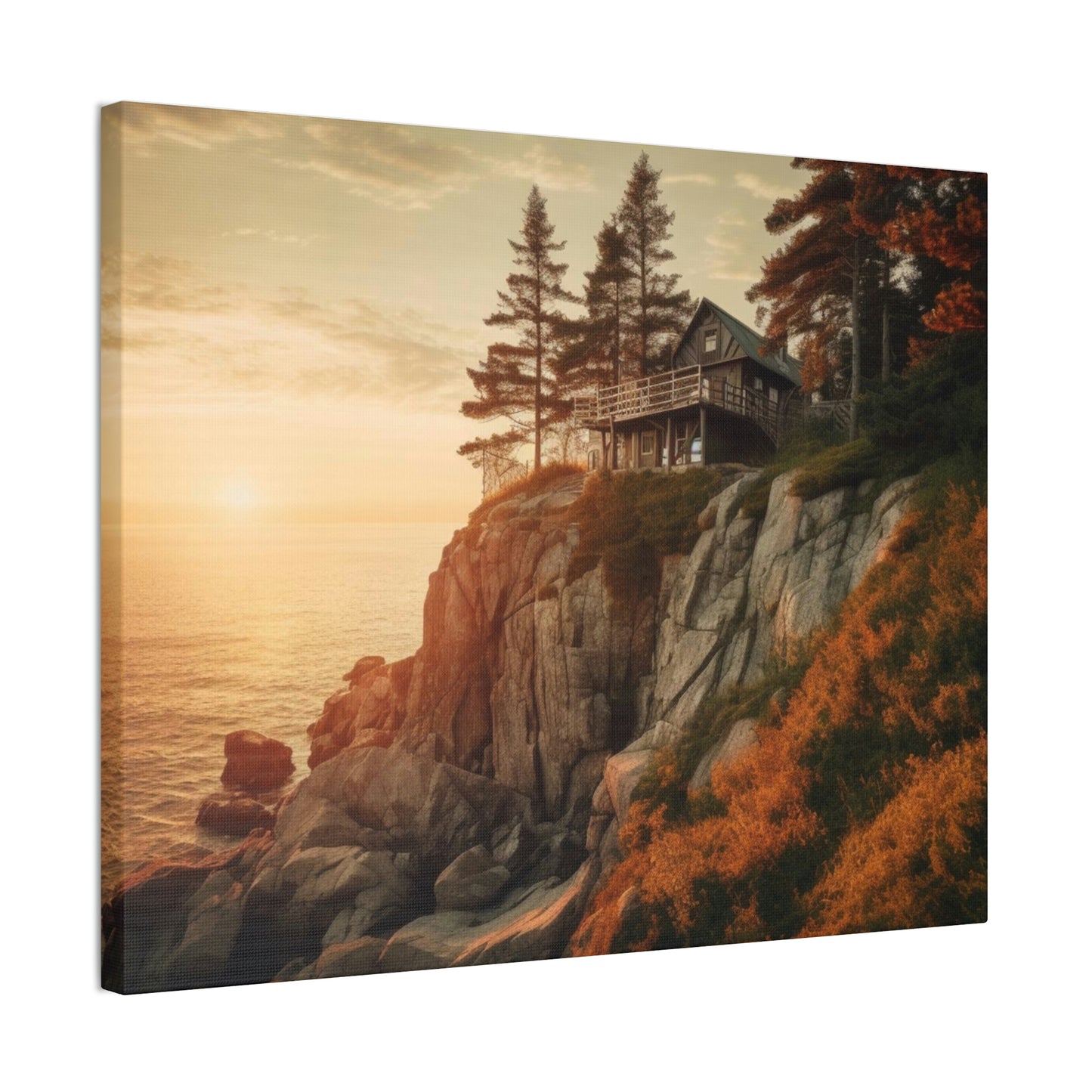 Cozy Cliffside Retreat Canvas