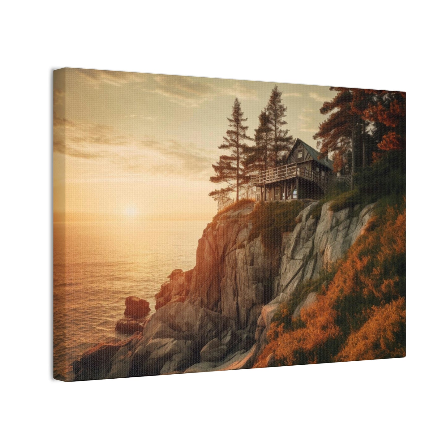 Cozy Cliffside Retreat Canvas